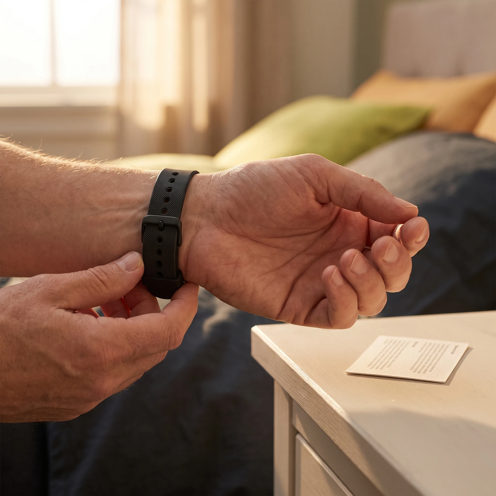 Setting and confirming the alarm before sleep